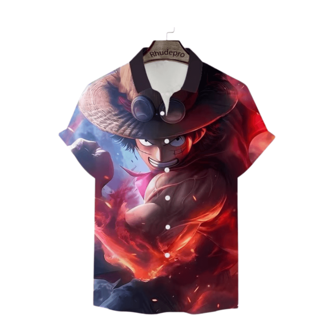 Anime One Piece Monkey D. Luffy Short Sleeve T-Shirt For Men