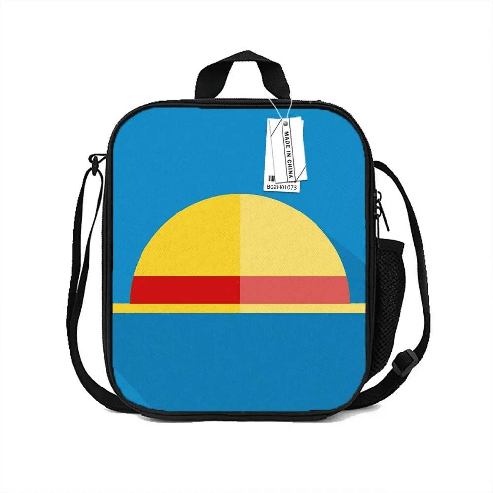 Anime One Piece Monkey D. Luffy Hat Insulated Lunch Bag