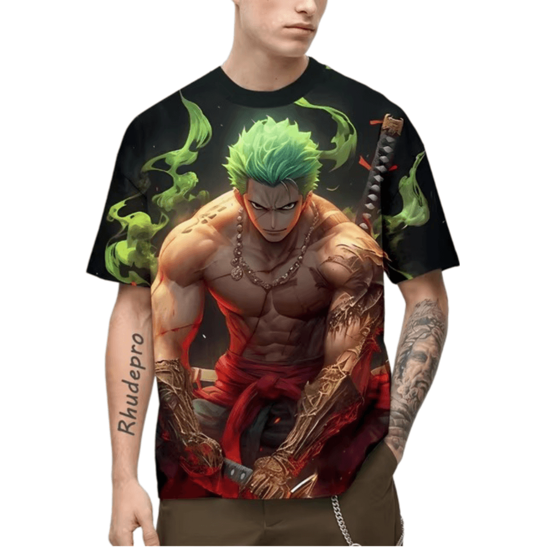 One Piece Anime Roronoa Zoro 3D Cosplay T-Shirt