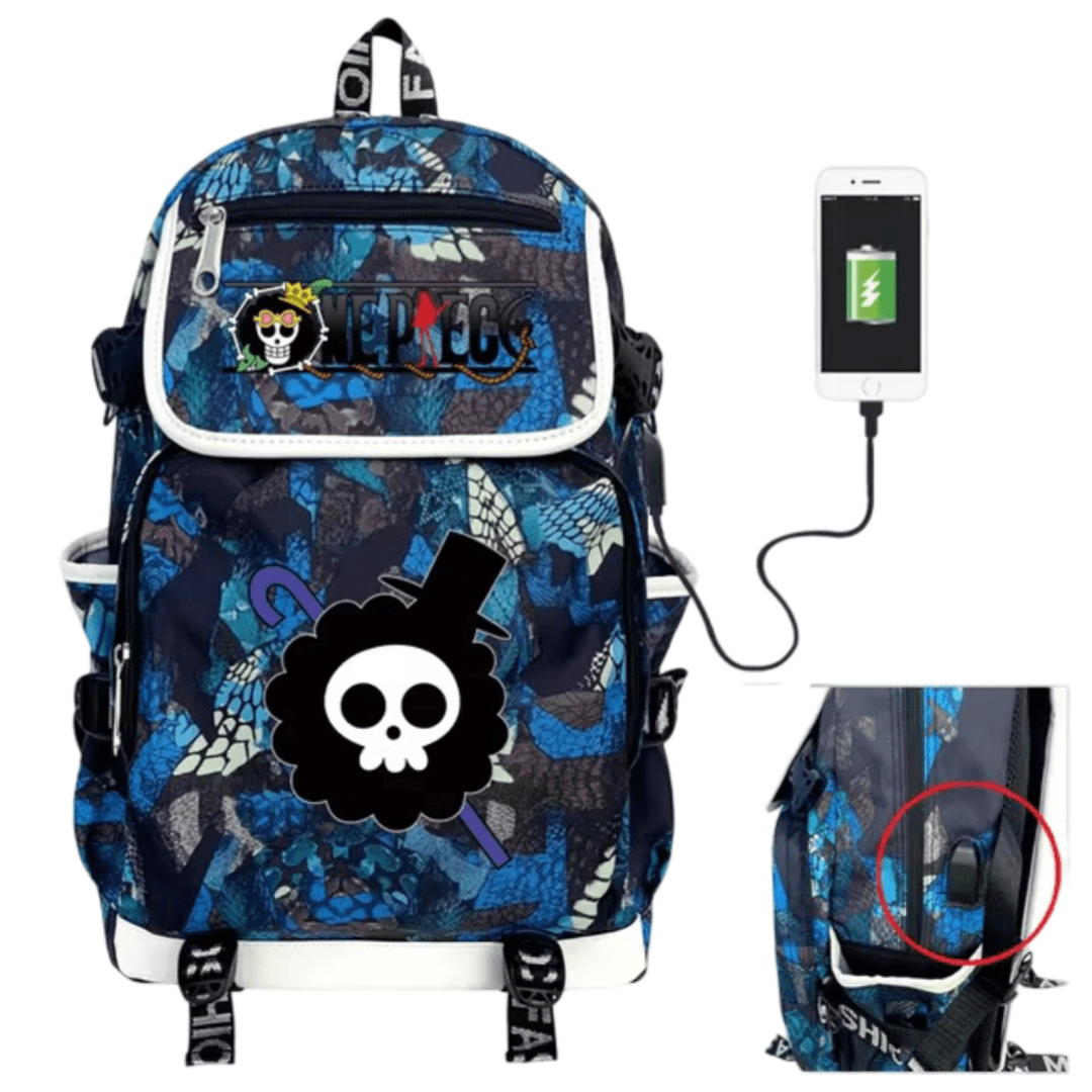 One Piece Anime Brook USB Charging Backpack — detail 1
