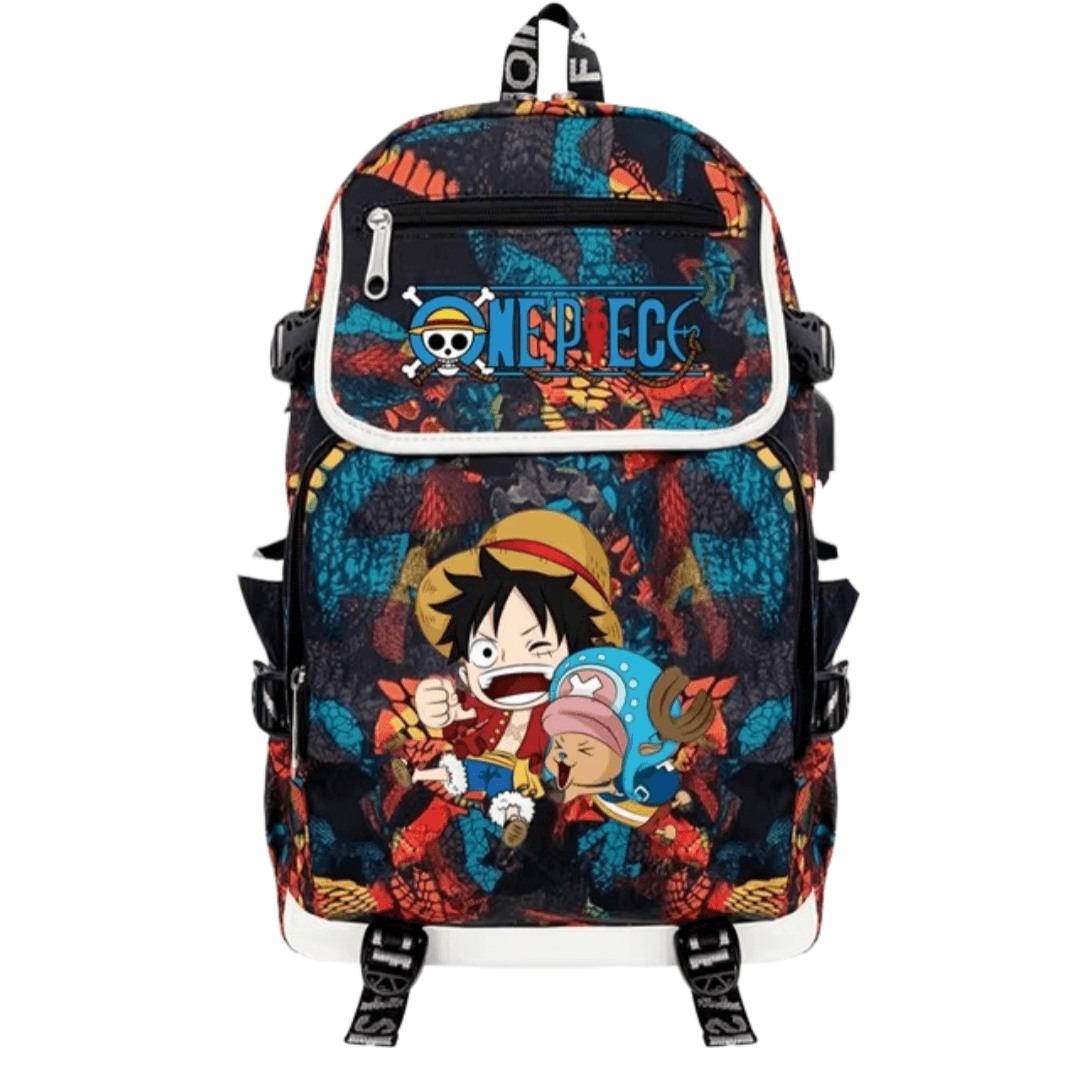 Anime One Piece Luffy And Chopper USB Charging Backpack