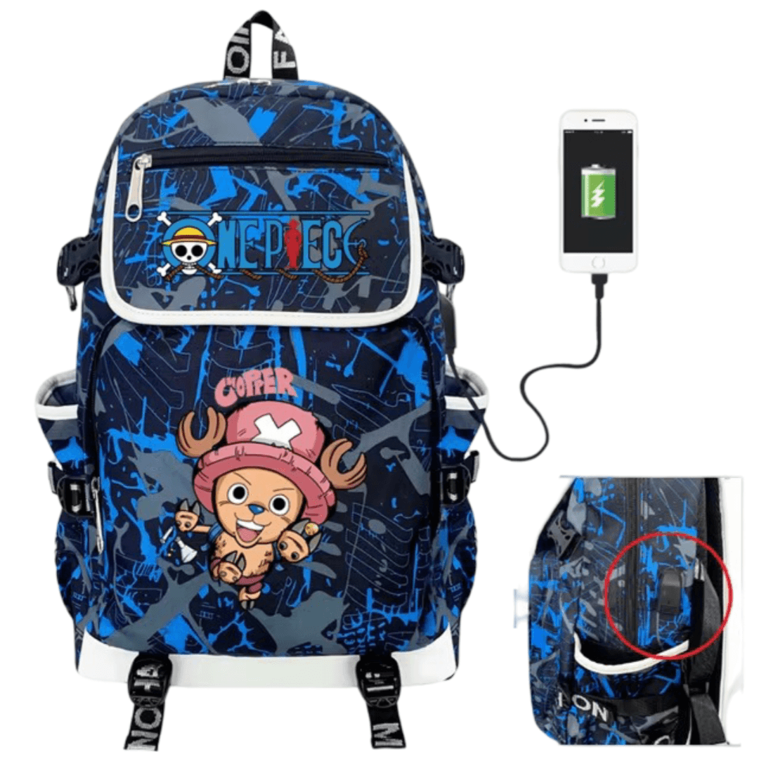 Anime One Piece Tony Tony Chopper USB Charging Backpack — detail 1