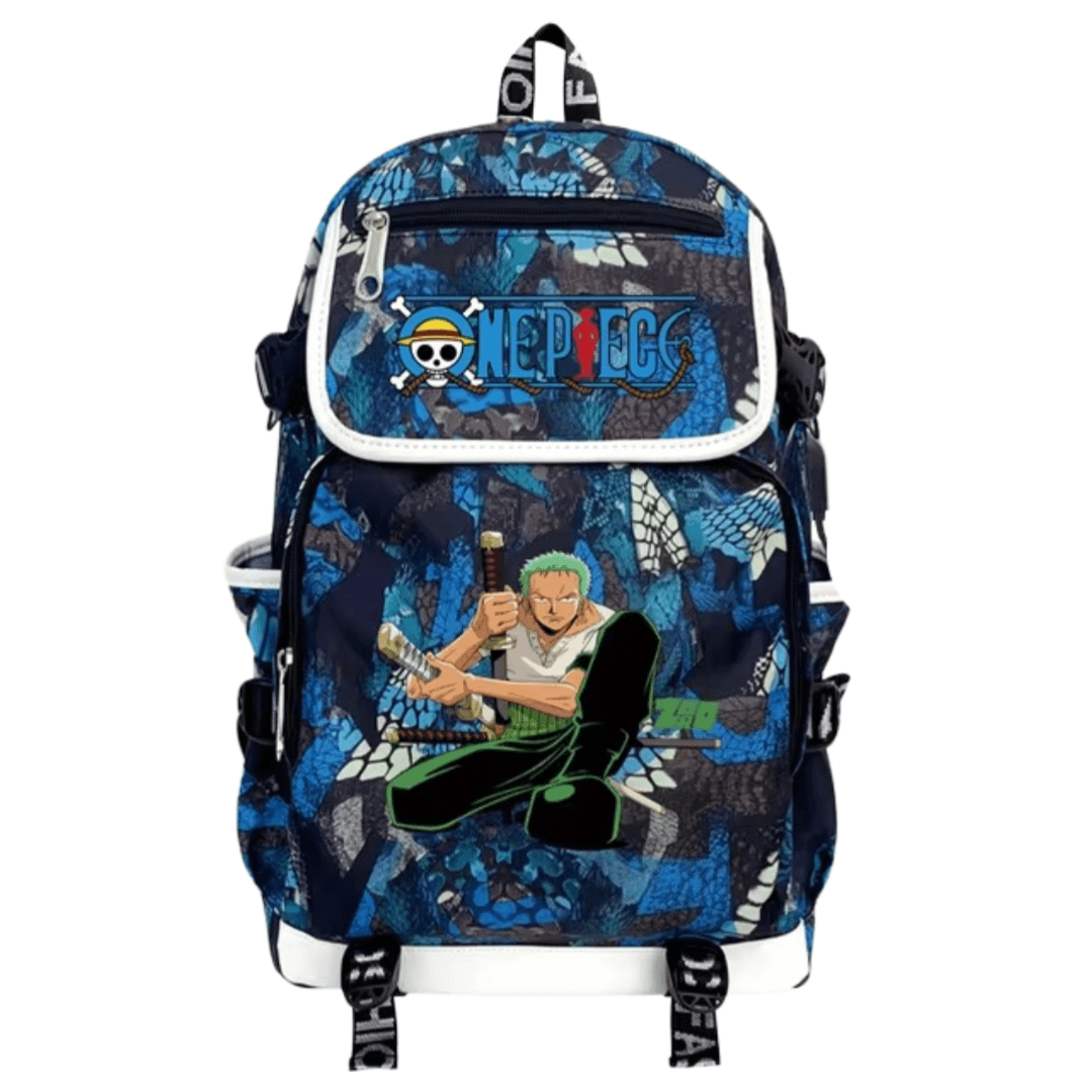 Anime One Piece Roronoa Zoro USB Charging Backpack