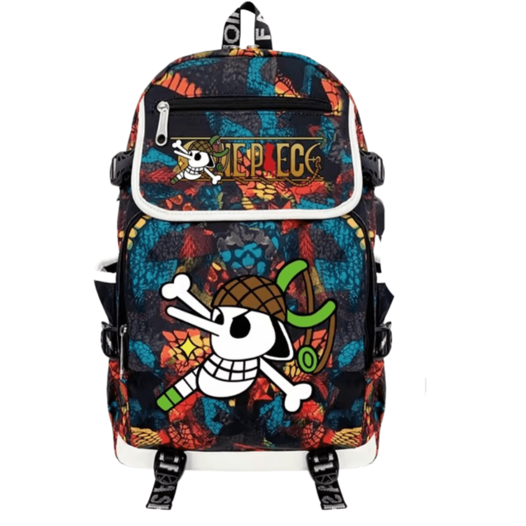 Anime One Piece Usopp Symbol USB Charging Backpack