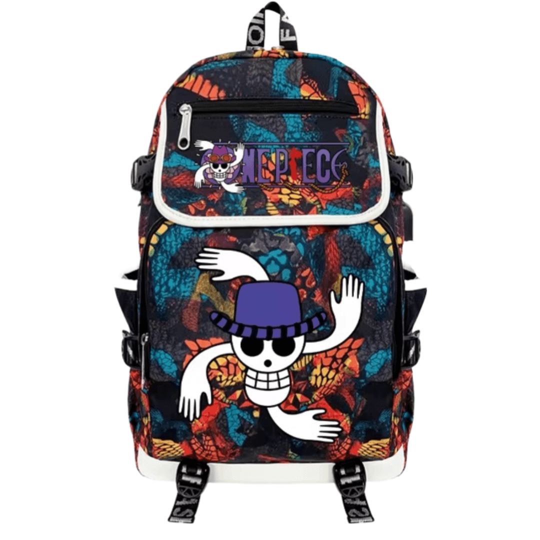 Anime One Piece Nico Robin Symbol USB Charging Backpack