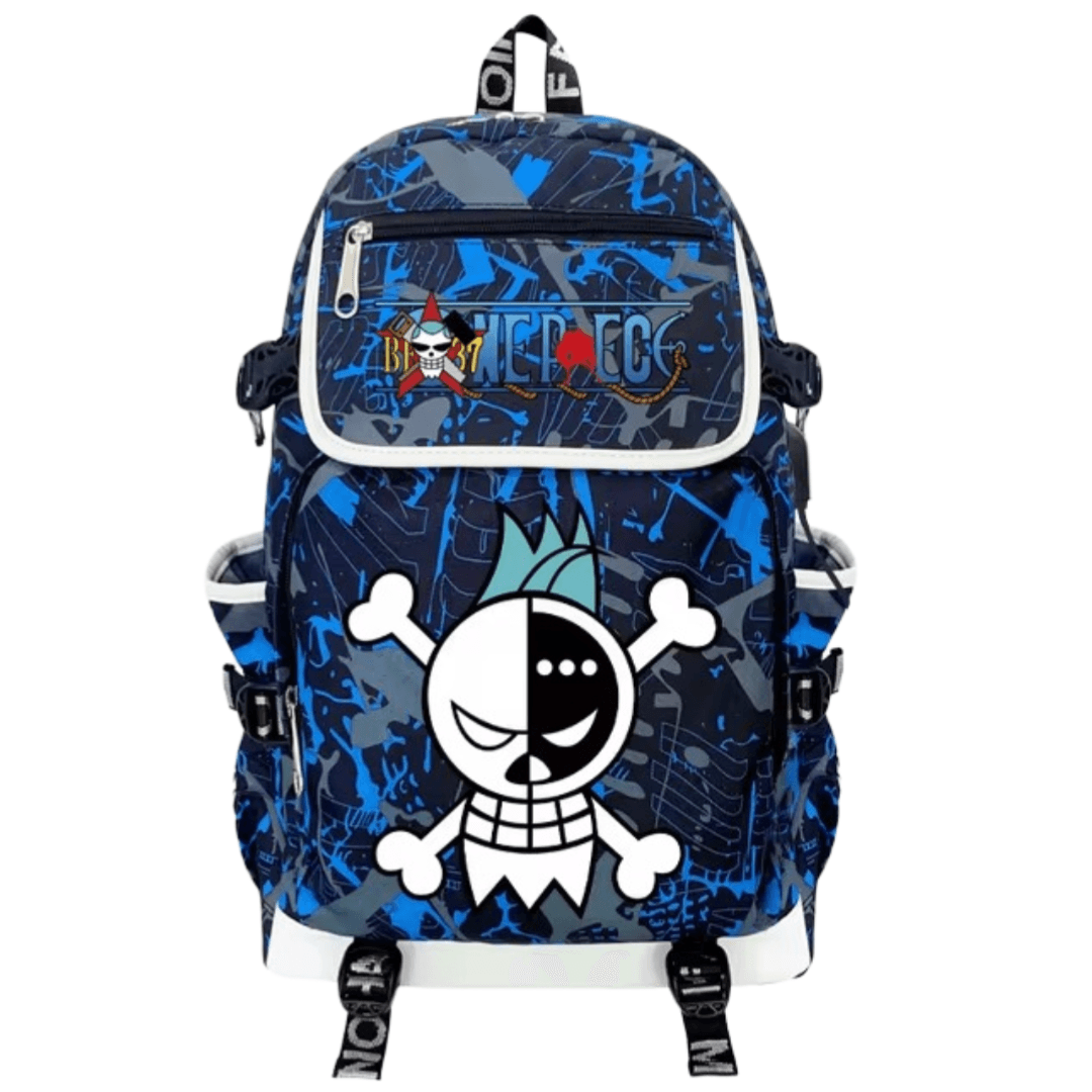 Anime One Piece Franky Symbol USB Charging Backpack