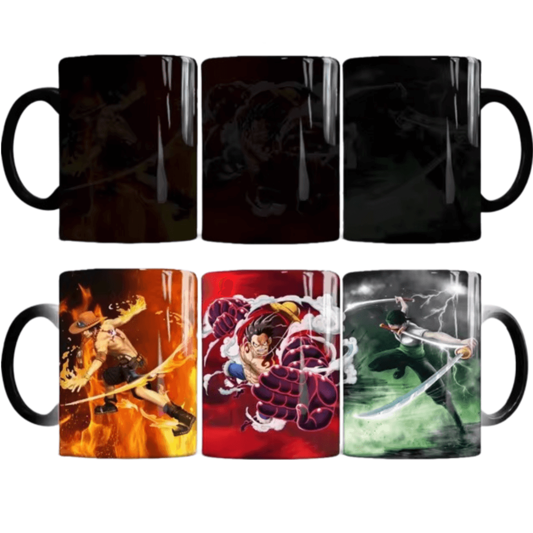 Anime One Piece Luffy With Zoro And Sanji Magic Mug