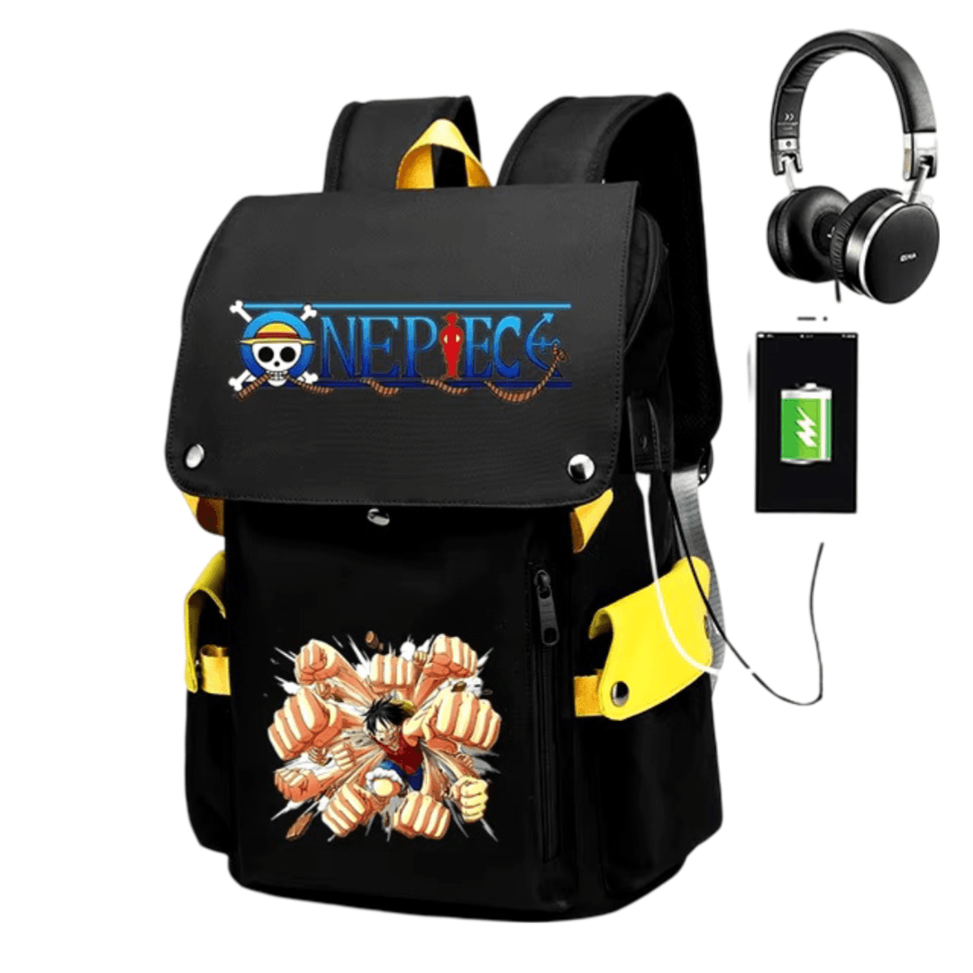 Anime One Piece Luffy Gatling Gun USB Charging Backpack