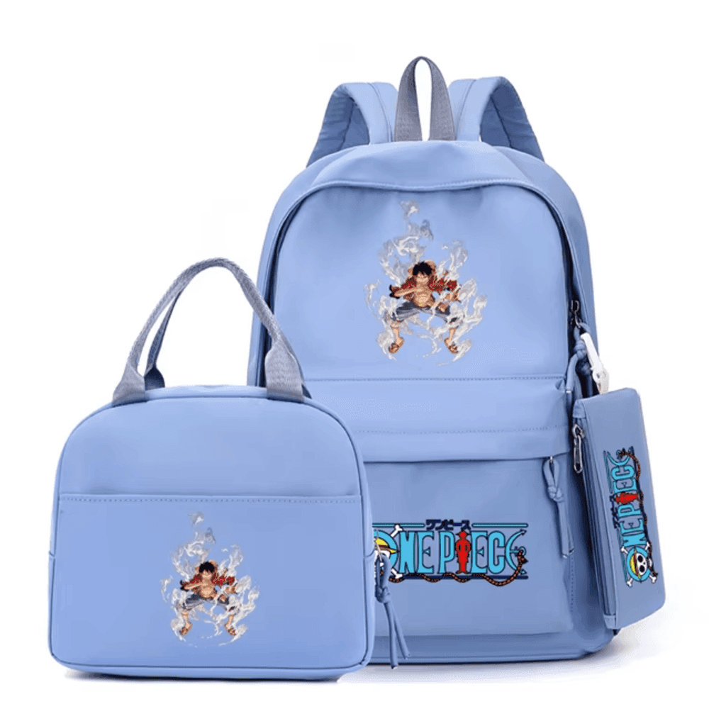 3Pcs One Piece Anime Monkey D. Luffy Backpack — detail 2