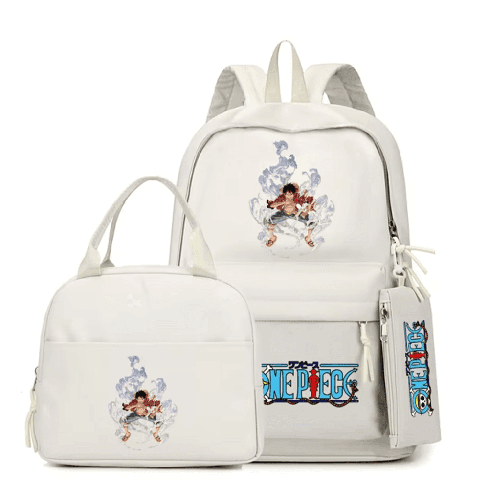 3Pcs One Piece Anime Monkey D. Luffy Backpack — detail 1