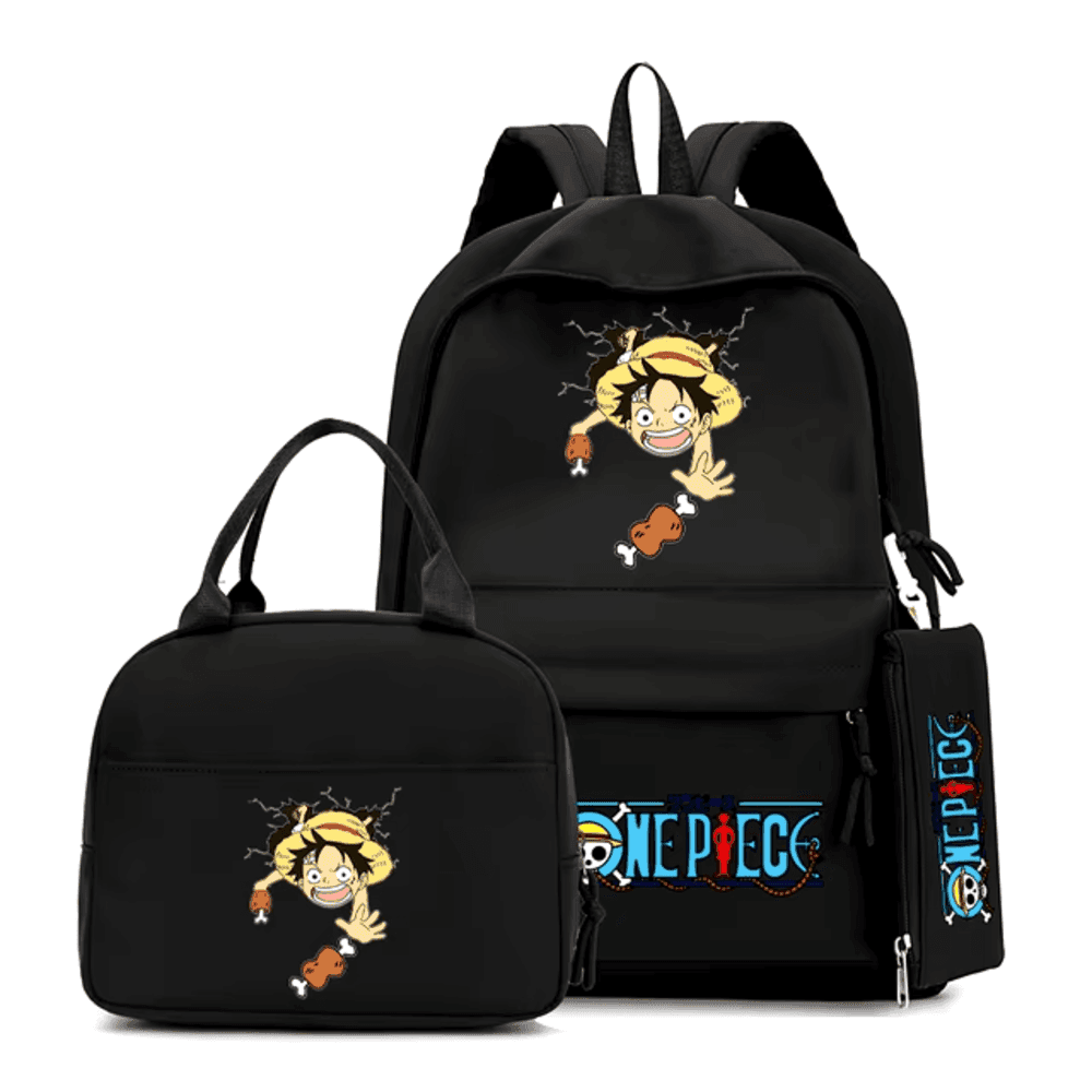 3Pcs/Set Anime One Piece Anime Luffy Backpack