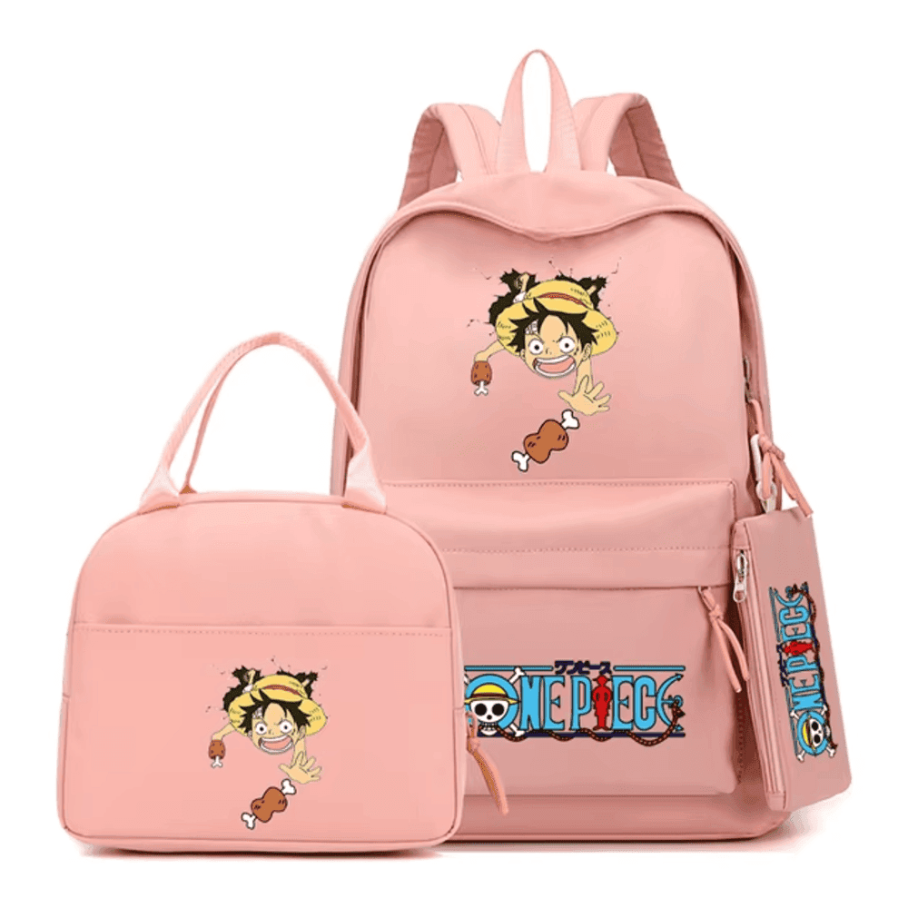 3Pcs/Set Anime One Piece Anime Luffy Backpack — detail 1