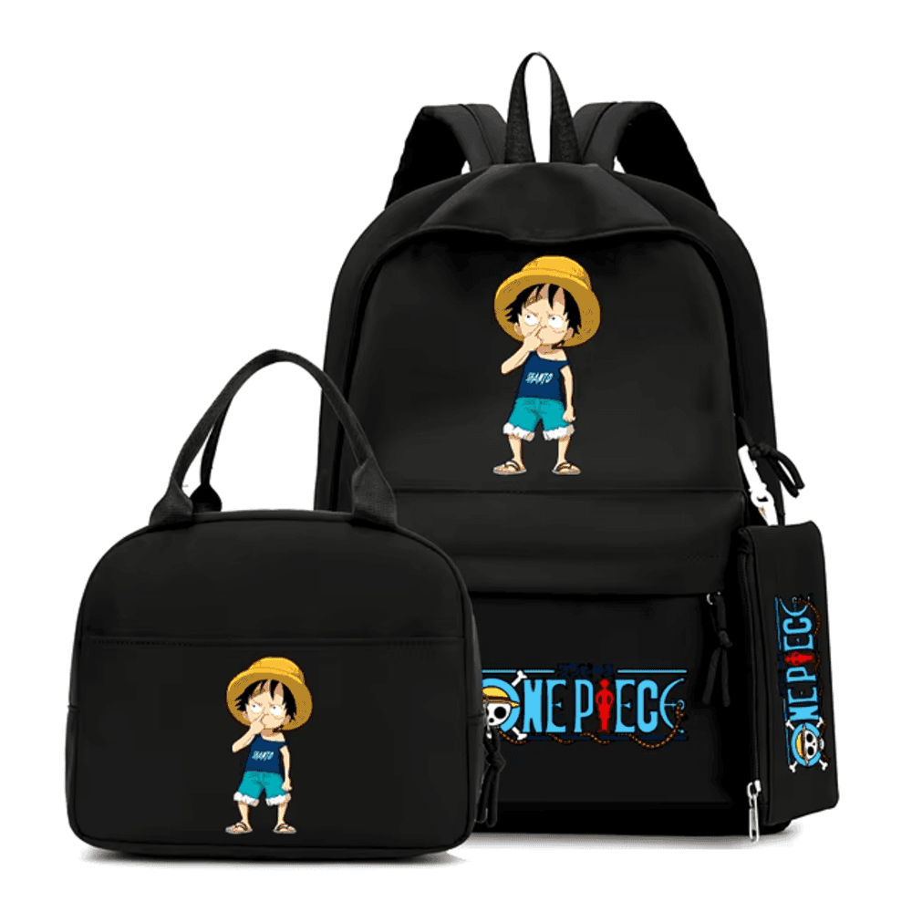3Pcs/Set Anime One Piece Kid Luffy Backpack