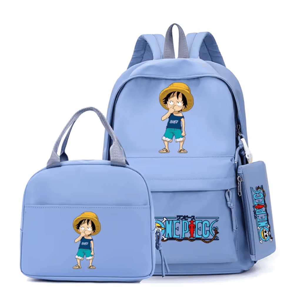 3Pcs/Set Anime One Piece Kid Luffy Backpack — detail 2