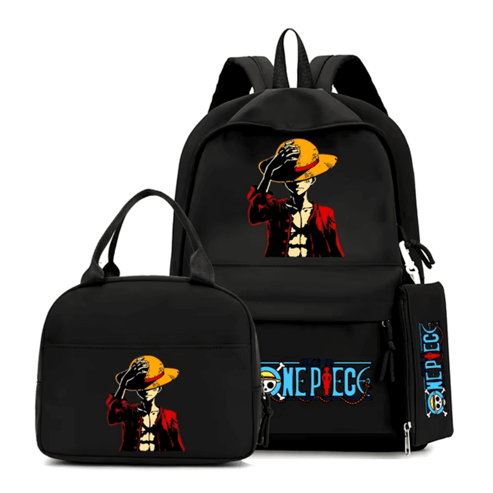 3Pcs/Set One Piece Anime Straw Hat Luffy Backpack