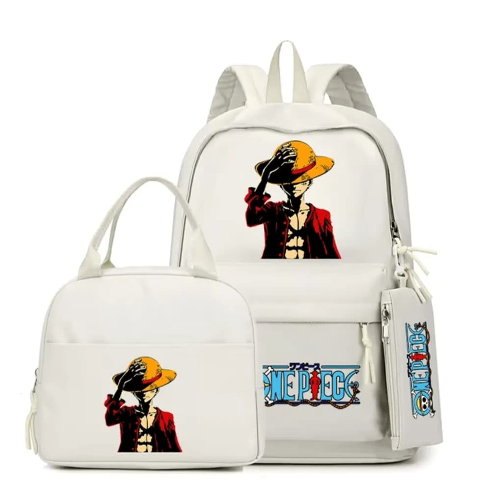 3Pcs/Set One Piece Anime Straw Hat Luffy Backpack — detail 2