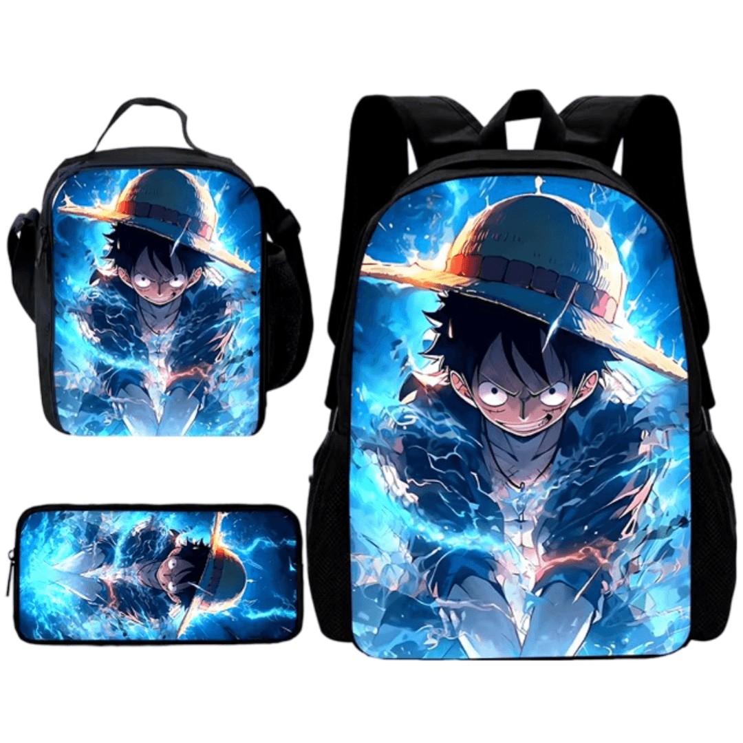 3Pcs/Set Anime One Piece Monkey D. Luffy 3D Backpack — detail 1