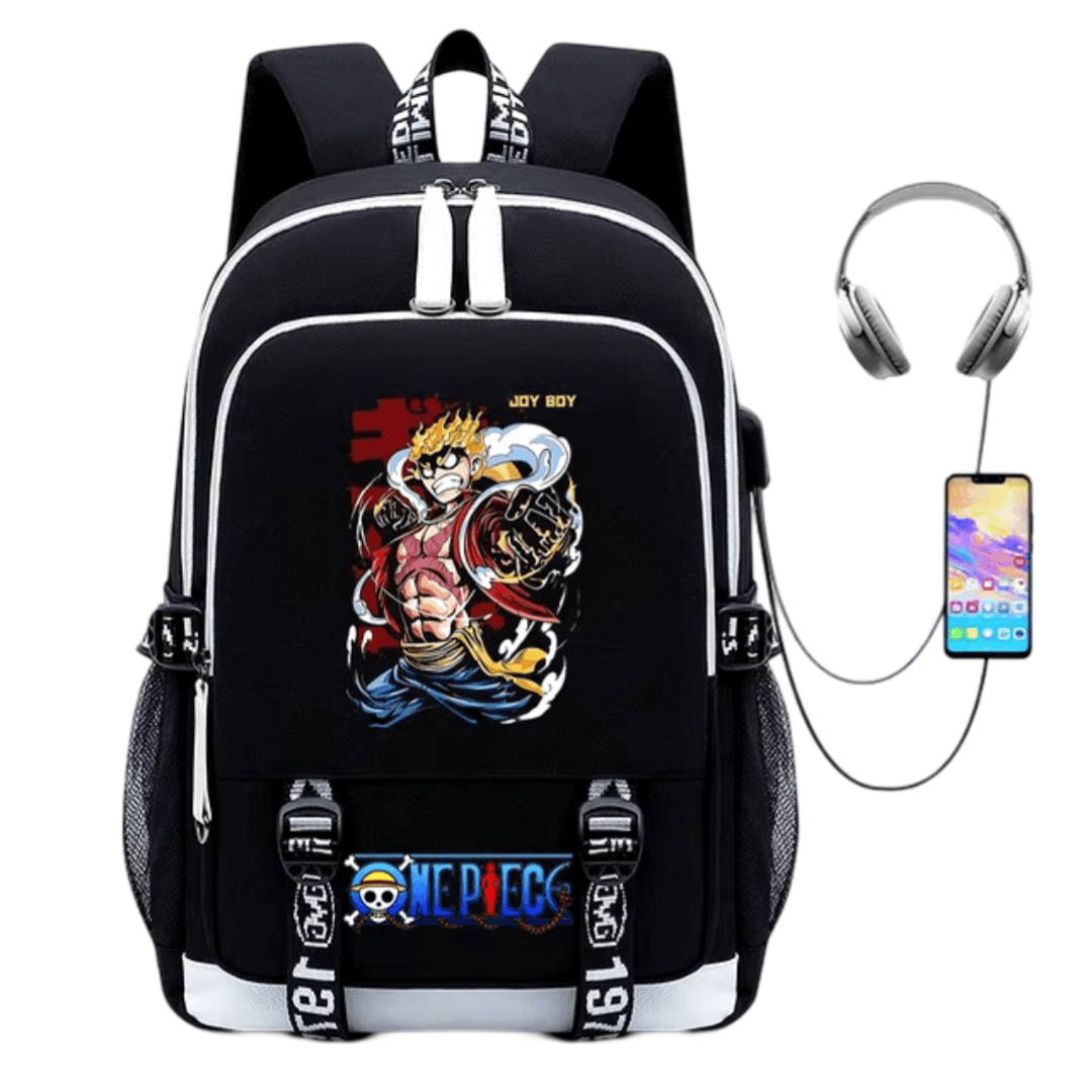 Anime One Piece Luffy Gear 4 USB Charging Backpack