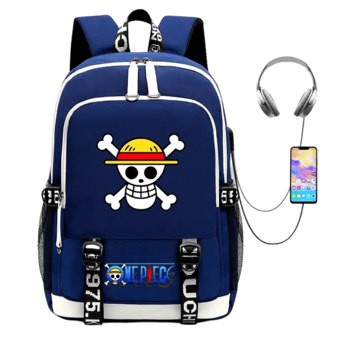 One Piece Anime Straw Hat Pirates USB Charging Backpack