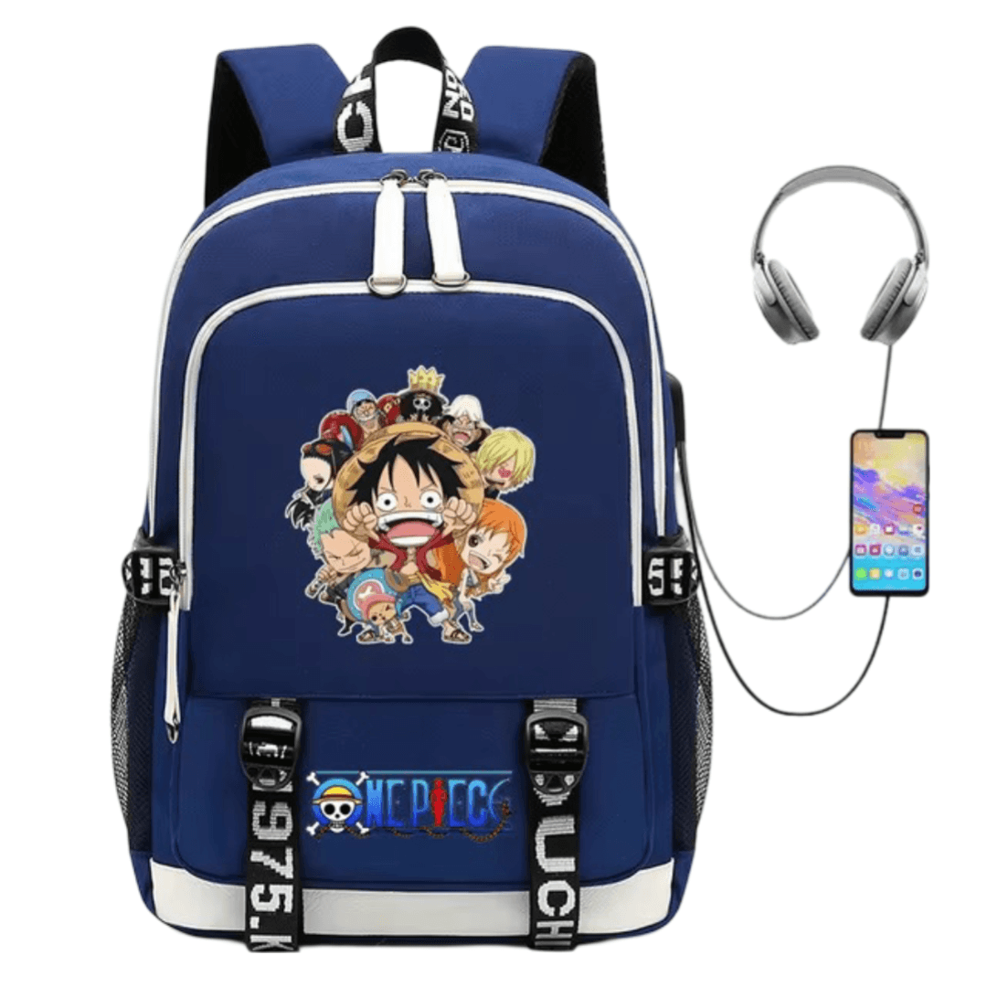 One Piece Anime Character USB Charging Backpack — detail 1
