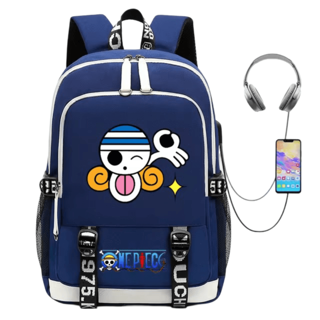 One Piece Anime Nami Symbol USB Charging Backpack — detail 1