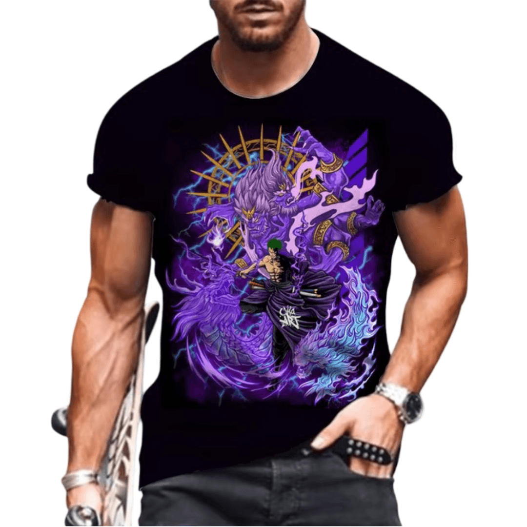 Anime One Piece Zoro Ashura T-Shirt For Men