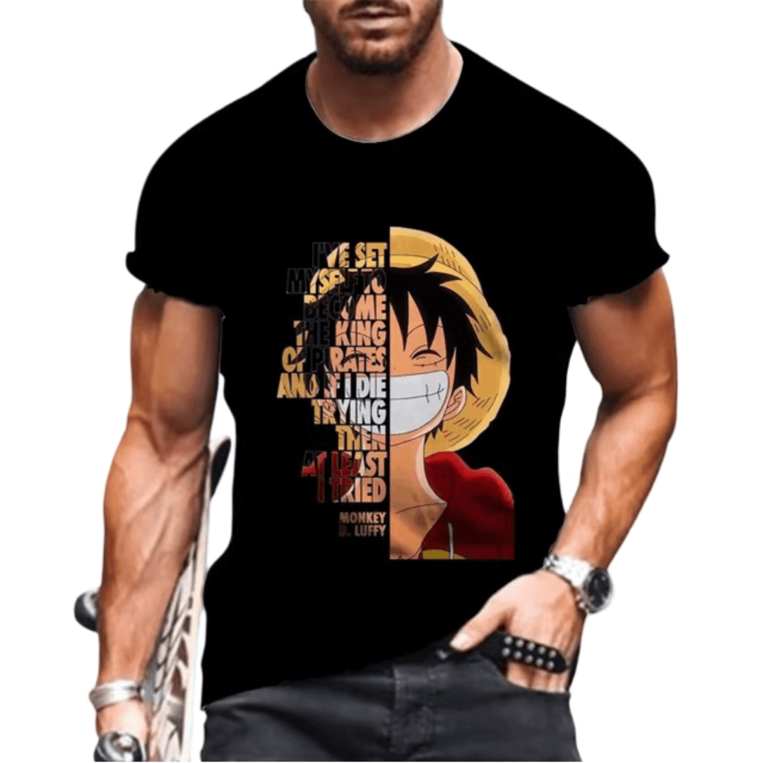 Anime One Piece Luffy Black T-Shirt