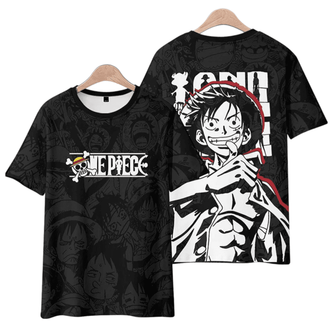 One Piece Anime Luffy Black T-Shirt