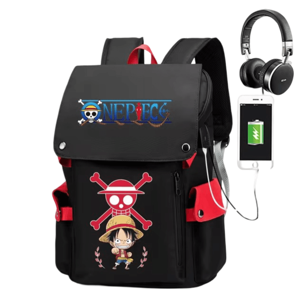 One Piece Anime Monkey D. Luffy Backpack With USB Charging