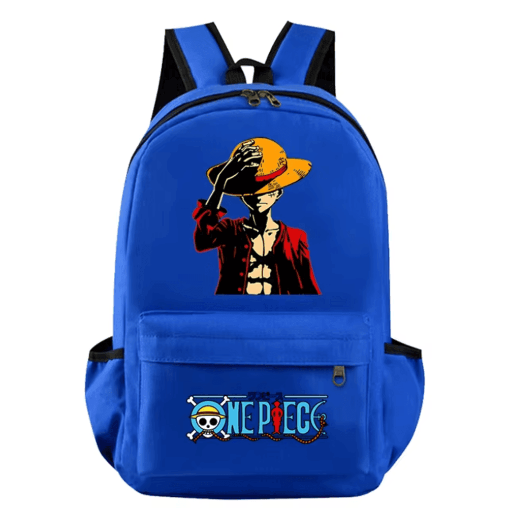 One Piece Anime Monkey D. Luffy Blue Color Schoolbag — detail 1