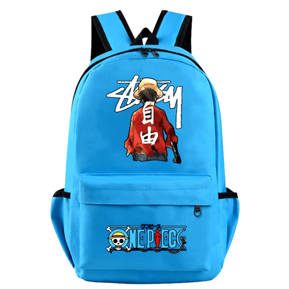 Anime One Piece Monkey D. Luffy Blue Color Schoolbag — detail 2