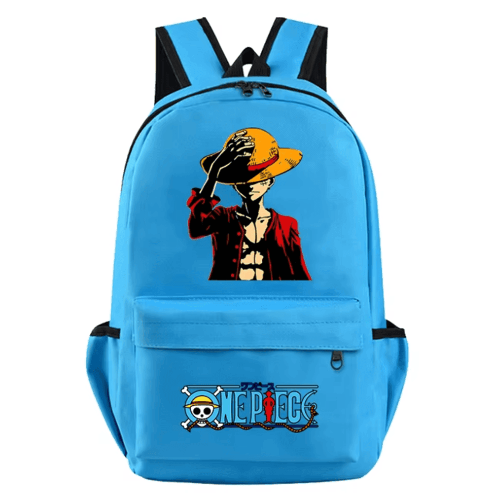 Anime One Piece Monkey D. Luffy Blue Color Schoolbag — detail 1