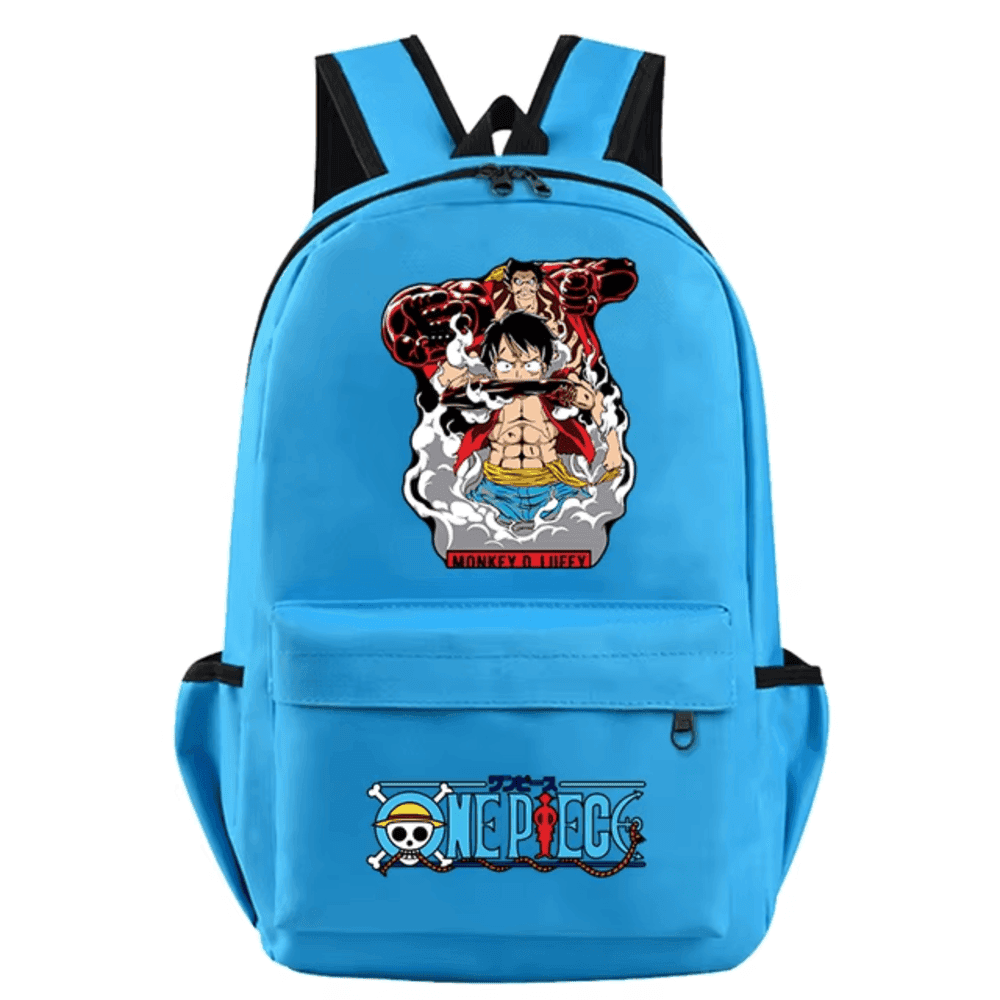 Anime One Piece Monkey D. Luffy Blue Color Schoolbag