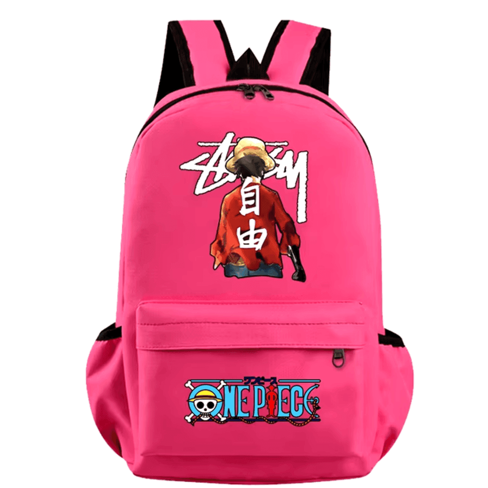 Anime One Piece Monkey D. Luffy Pink Color Schoolbag — detail 2
