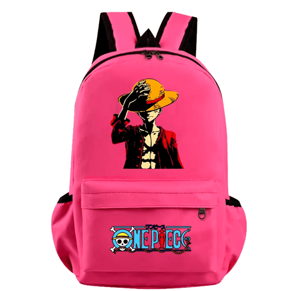 Anime One Piece Monkey D. Luffy Pink Color Schoolbag — detail 1