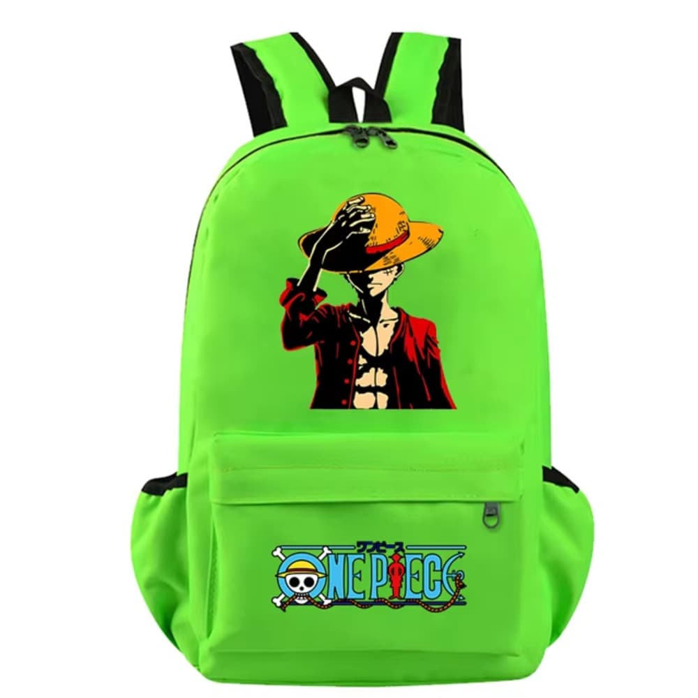 One Piece Anime Monkey D. Luffy Green Color Schoolbag — detail 2