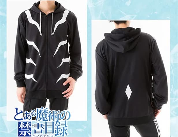 Anime A Certain Magical Index Accelerator Long Sleeve Black Hoodie — detail 2