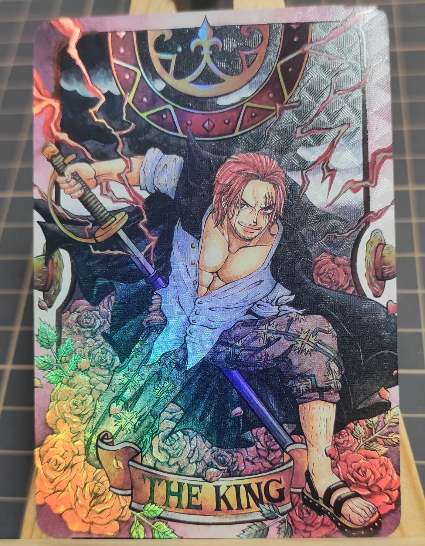 5Pcs/set One Piece Character Colorful Flash Coarse Flicker Game Playing Card — detail 2