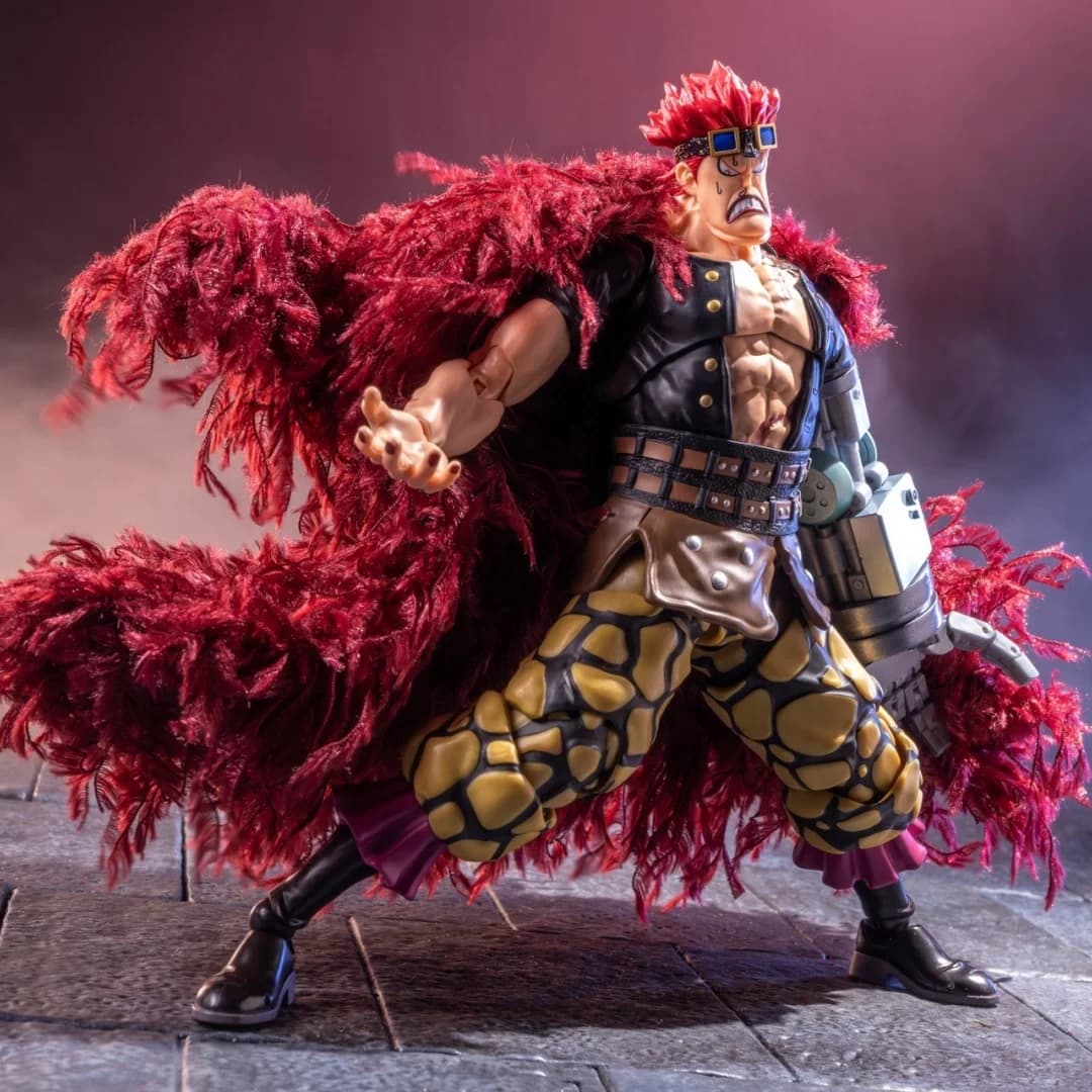 Anime One Piece Eustass Kid Red Plush Cloak Handmade Clothes Movable Humanoid Action Figure Toy — detail 1