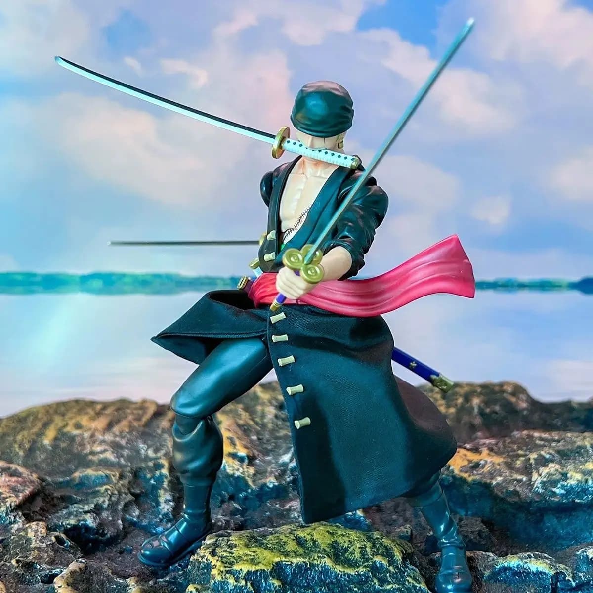 Anime One Piece Roronoa Zoro Adjustable Handmade Skirt Movable Humanoid Action Figure Toy — detail 1
