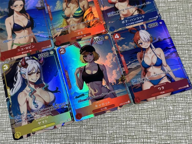 9Pcs/set One Piece Anime Colorful Flash Playing Card — detail 2