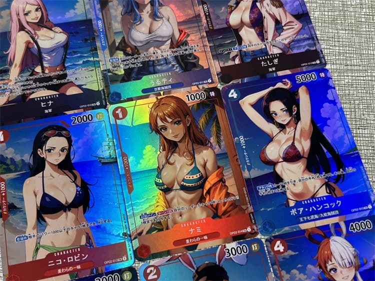 9Pcs/set One Piece Anime Colorful Flash Playing Card — detail 1