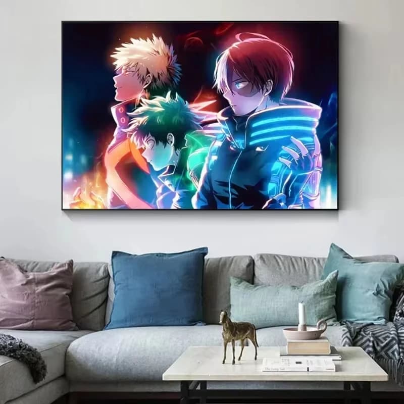 Anime My Hero Academia Izuku Midoriya With Friends Poster Wall Art — detail 2