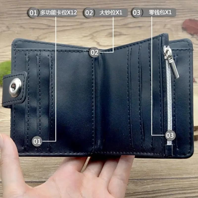 My Hero Academia Anime Pu Leather Men Wallet Rfid Anti-Magnetic Credit Cards Holder with Organizer Coin Pocket Money Clips Purse (Copy) — detail 2
