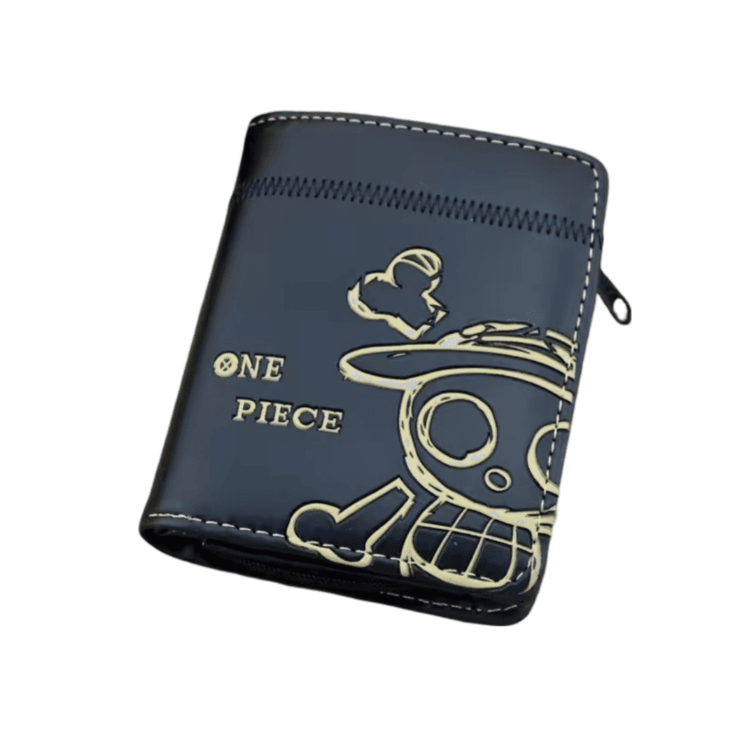 Anime One Piece Straw Hat Pirates Symbol Black Wallet