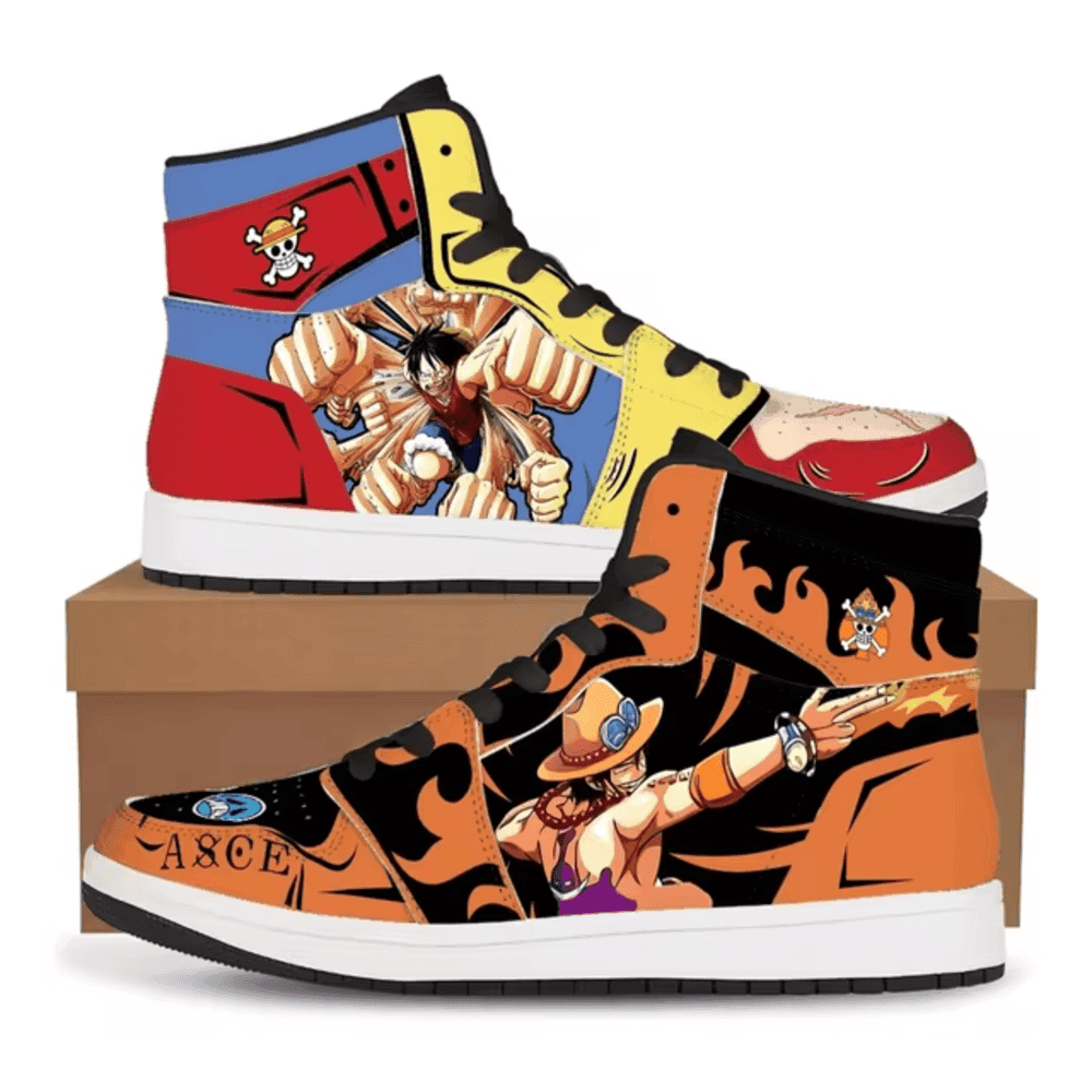 One Piece Anime Portgas D. Ace And Monkey D. Luffy Casual Shoes For Women