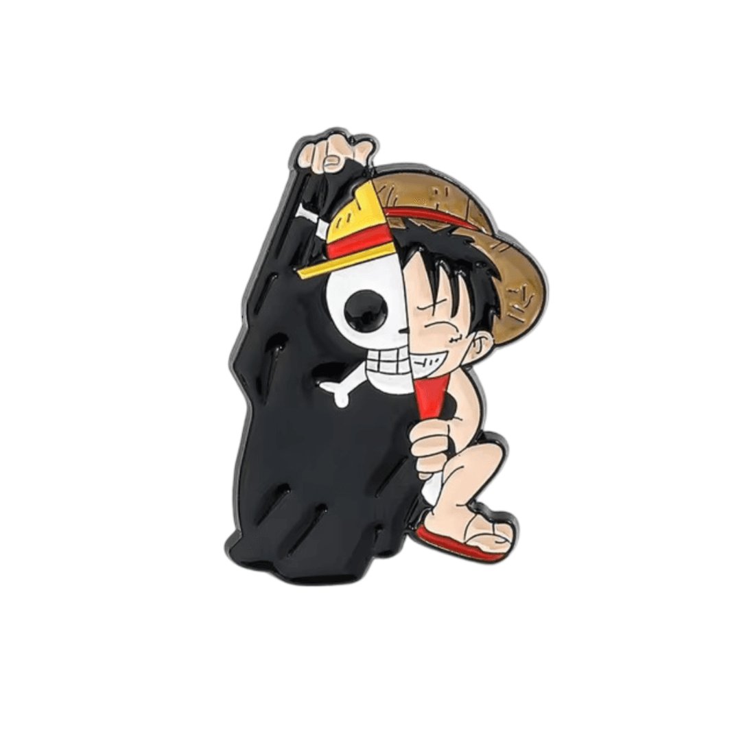 Anime One Piece Monkey D. Luffy With Flag Enamel Pin
