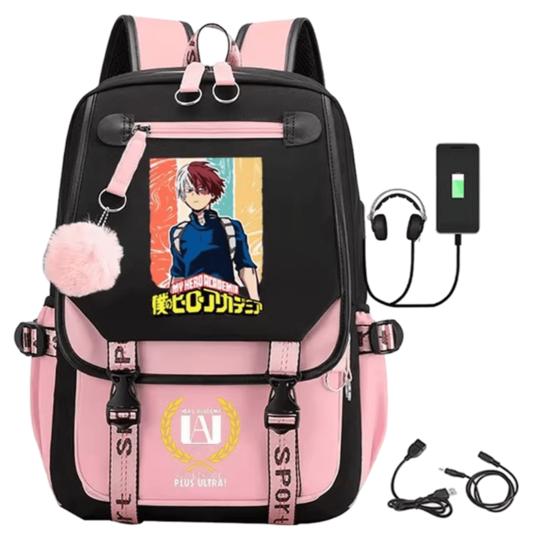 Anime My Hero Academia Shoto Todoroki Schoolbag With USB Port