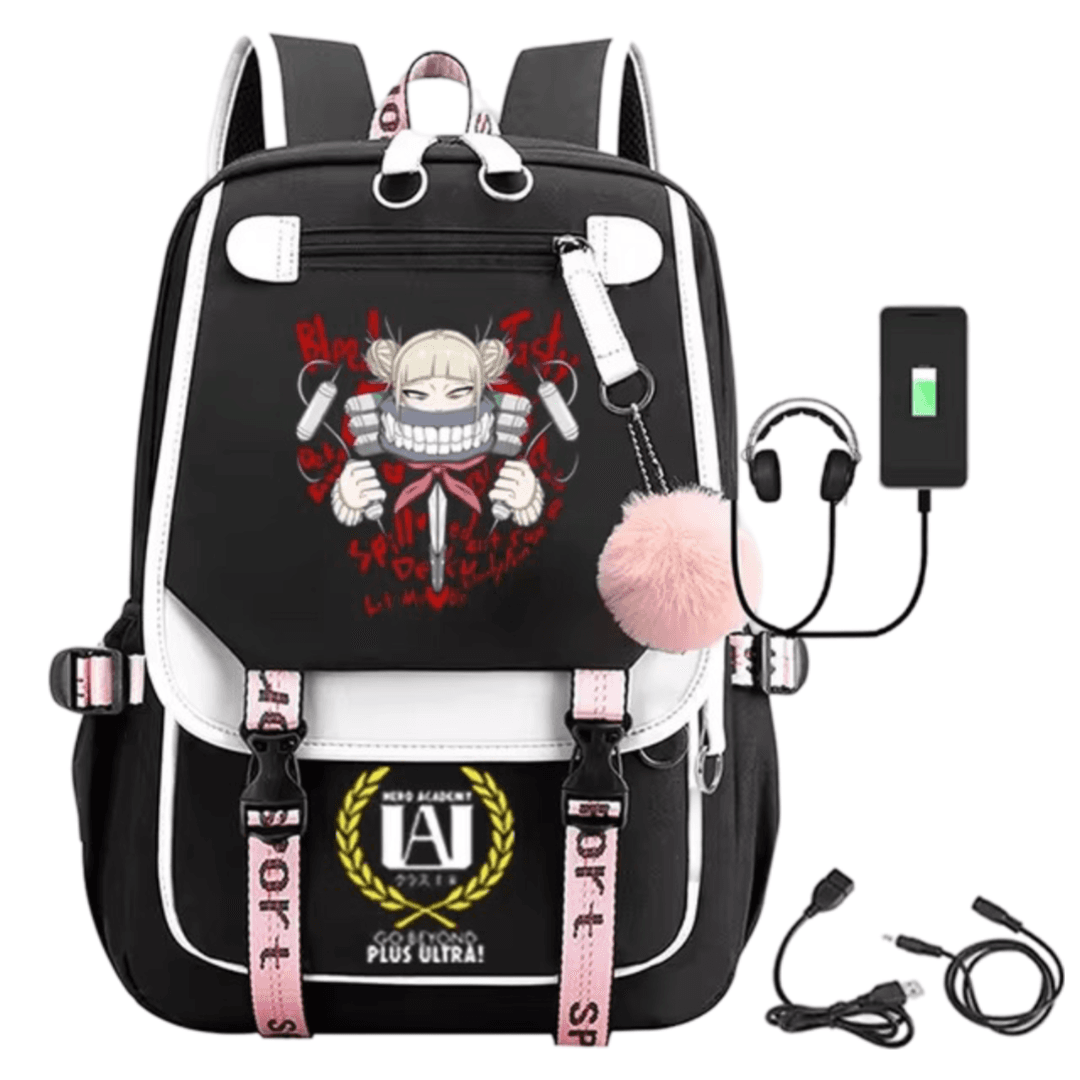 Anime My Hero Academia Himiko Toga Schoolbag With USB Port — detail 1