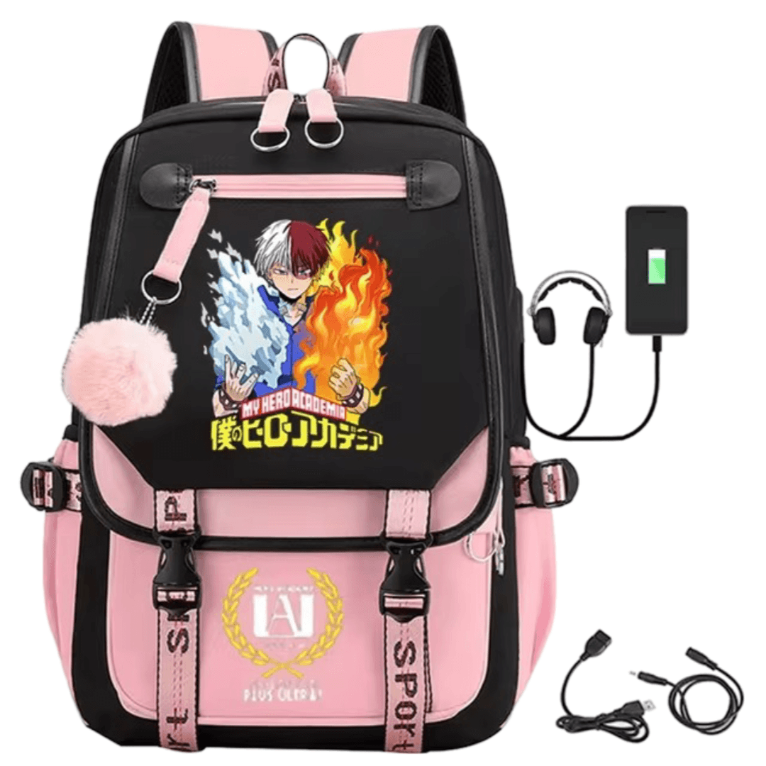 My Hero Academia Anime Shoto Todoroki Schoolbag With USB Port